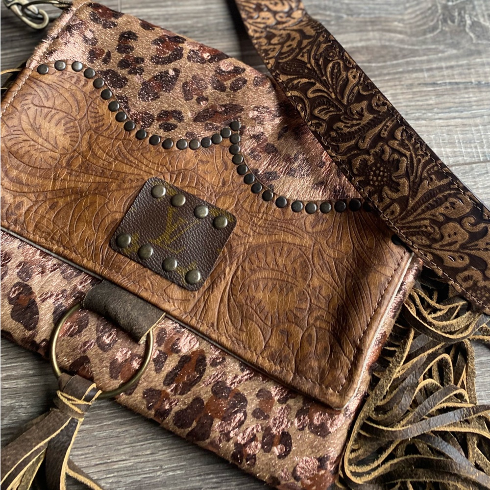 Keep It Gypsy LV western style crossbody calf hair and leather purse NWT